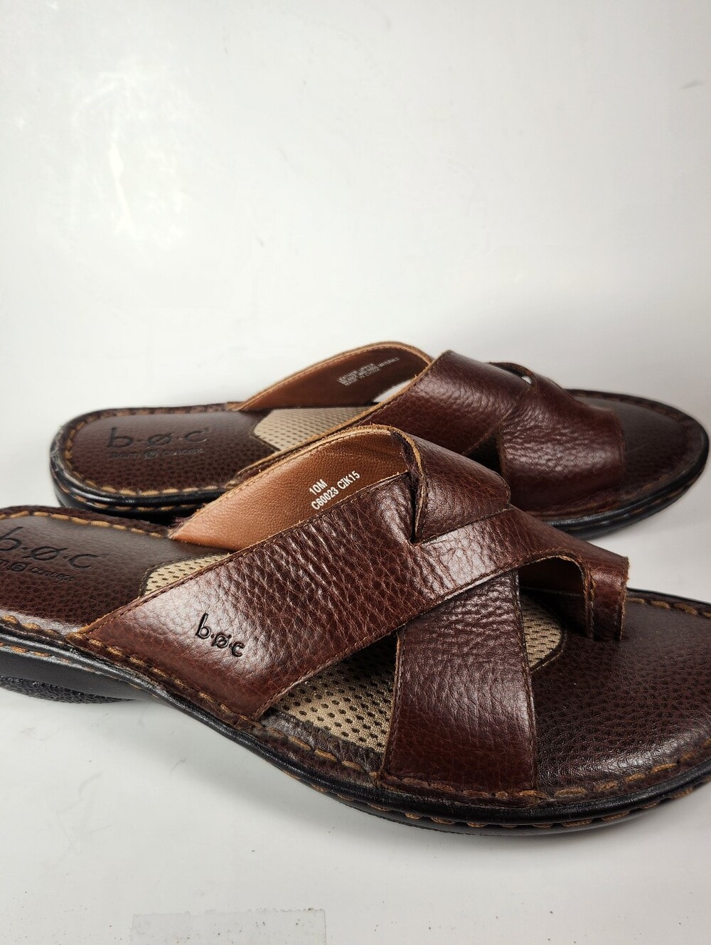 BOC Women's Kalba Sandal Size 10 W French Roast Brown Leather Wedge Shoe